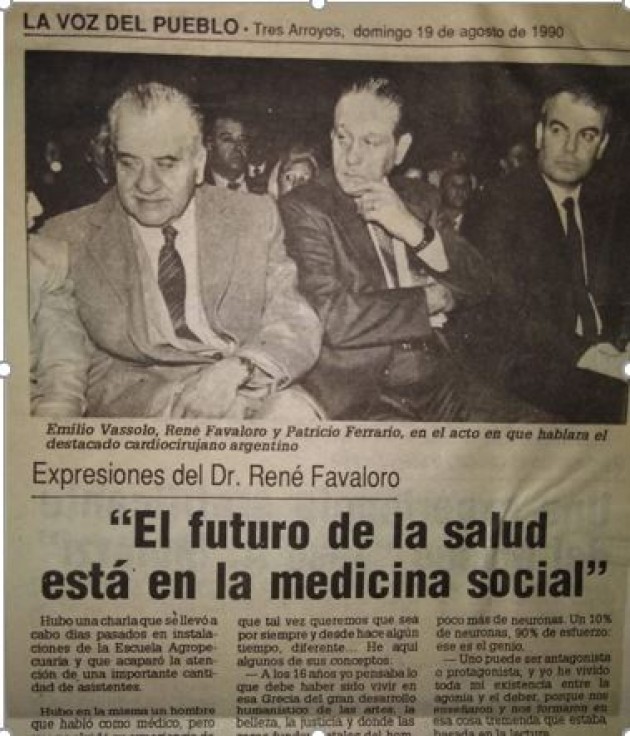 La EATA recuerda la visita del Dr. René Favaloro